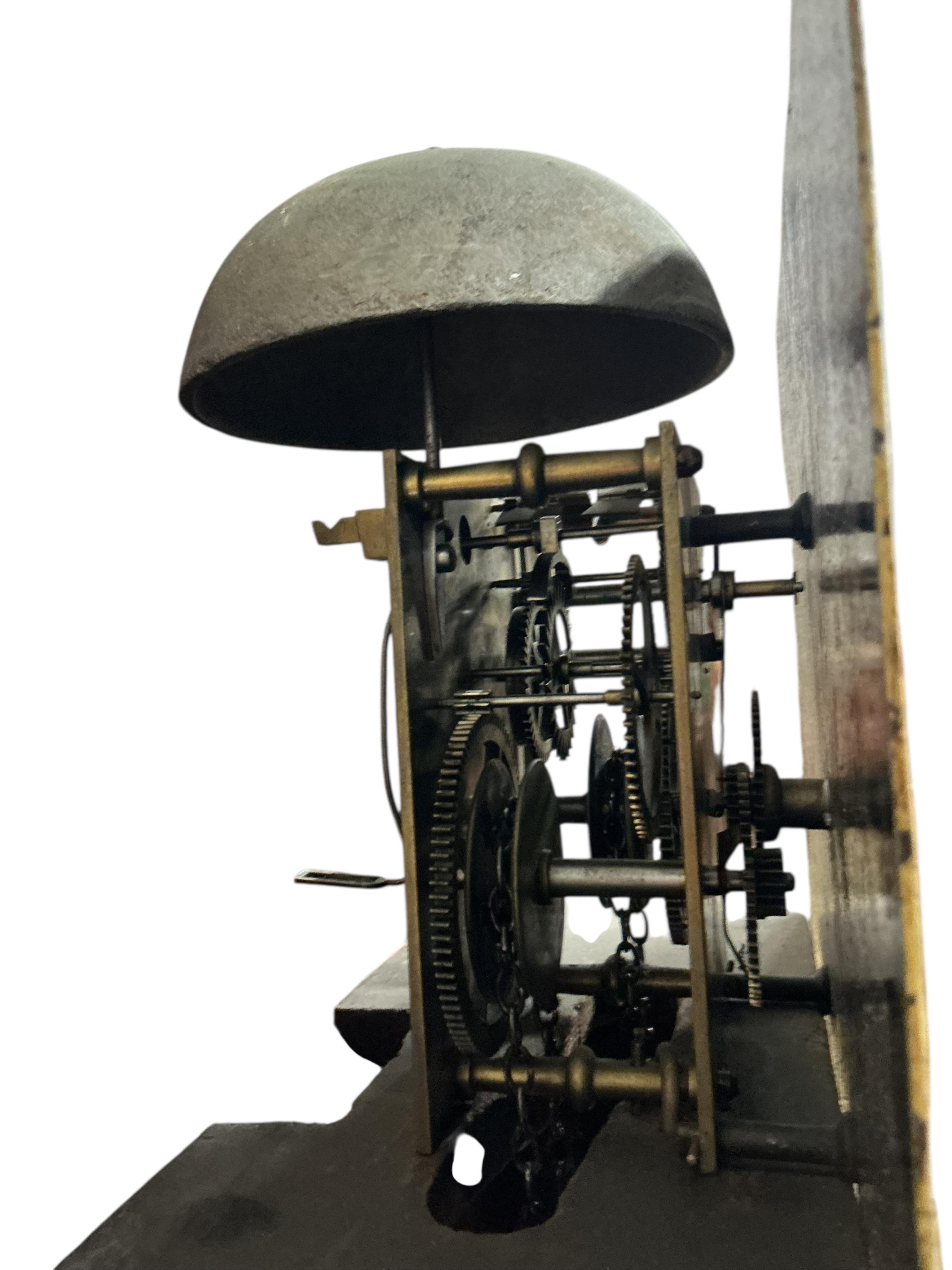 An early 19th century banded oak thirty hour oak longcase clock, marked Wm. Tanner, Hailsham, height 205cm